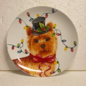 Vintage Highland Hounds Terrier Dog 8 Inch Christmas Holiday Plate